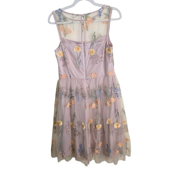 Jessica Howard Stunning Tulle Overlay Floral Embroidered Fairy Dress Size 10 - Picture 3 of 9